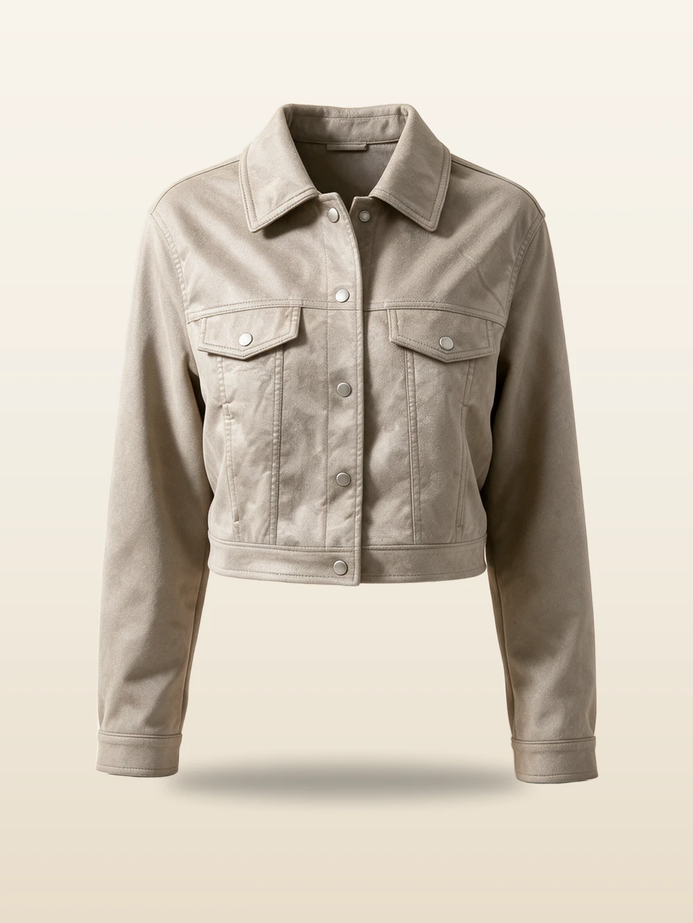 Chaqueta de antelina en arena